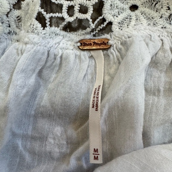 Free People Lina Lace Top- Crisp White - Picture 6 of 7